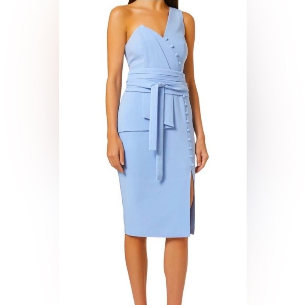Elegant Blue One-Shoulder‎ Dress
